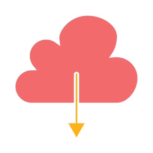 512x512 Download Cloud Flat Icon Silhouette