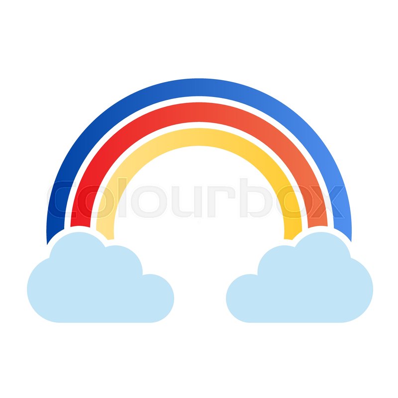 800x800 Rainbow In Clouds Flat Icon Sky Color Stock Vector Colourbox