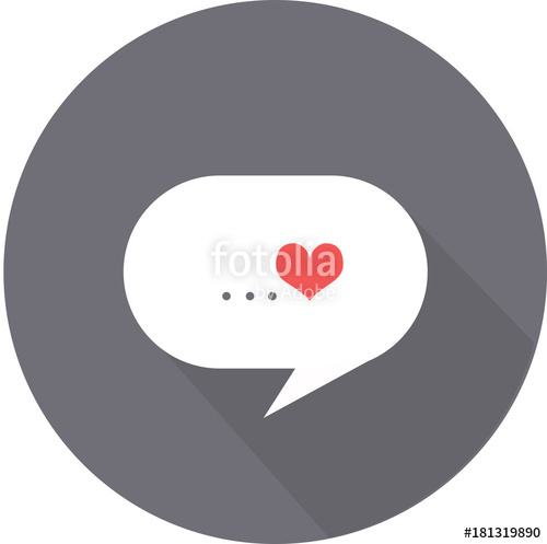 500x497 The Cloud Of Thoughts Of Love Valentine's Day Flat Icon On Gray