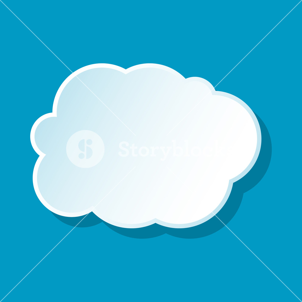 1000x1000 White Cloud Icon On Blue Background Weather Symbol Royalty Free