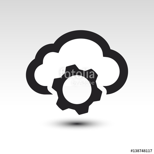 500x500 Cloud Service Icon Vector Illustration Cloud Computing Gear Data