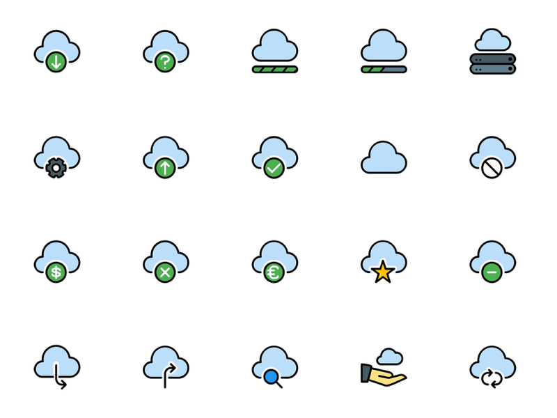 800x600 Cloud Service Icons Pack Sketch Freebie