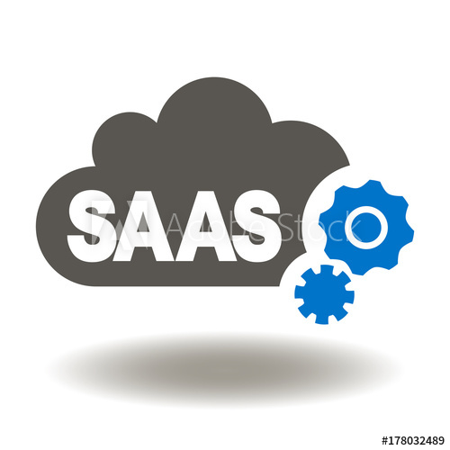 500x500 Saas Cloud Computing Gears Icon Vector Software As A Service