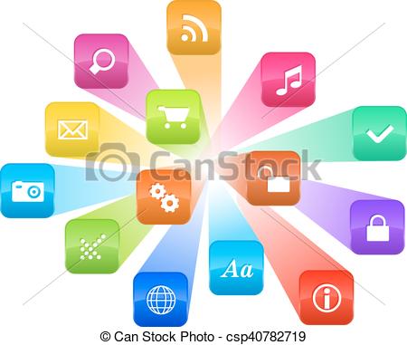 450x381 Software Concept Cloud Of Colorful Program Icons Software
