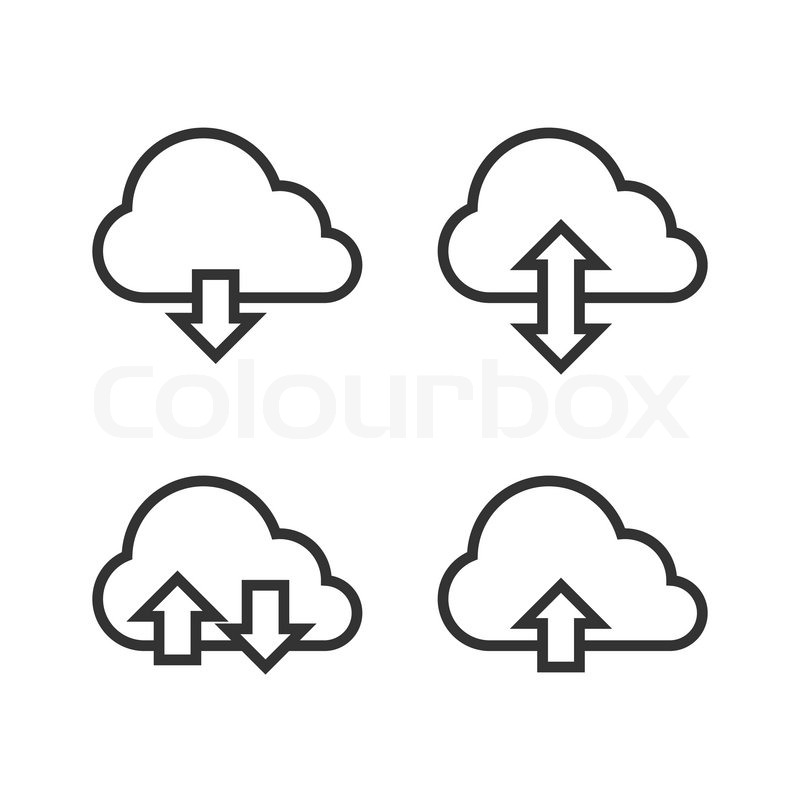 800x800 Cloud Storage Icon Set Vector Stock Vector Colourbox