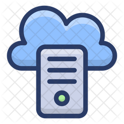 256x256 Cloud Storage Icon Of Colored Outline Style