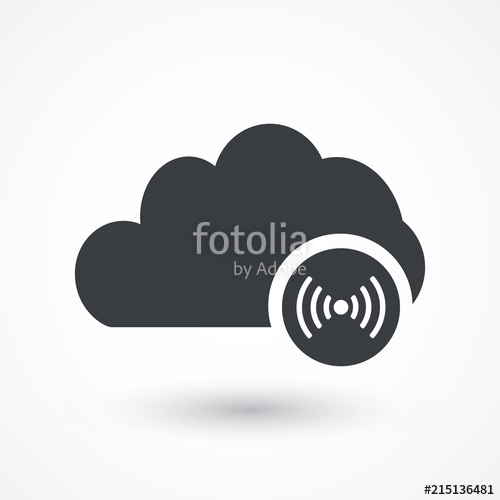 500x500 Cloud Computing Technology Icon With Wi Fi Sign Stock Image