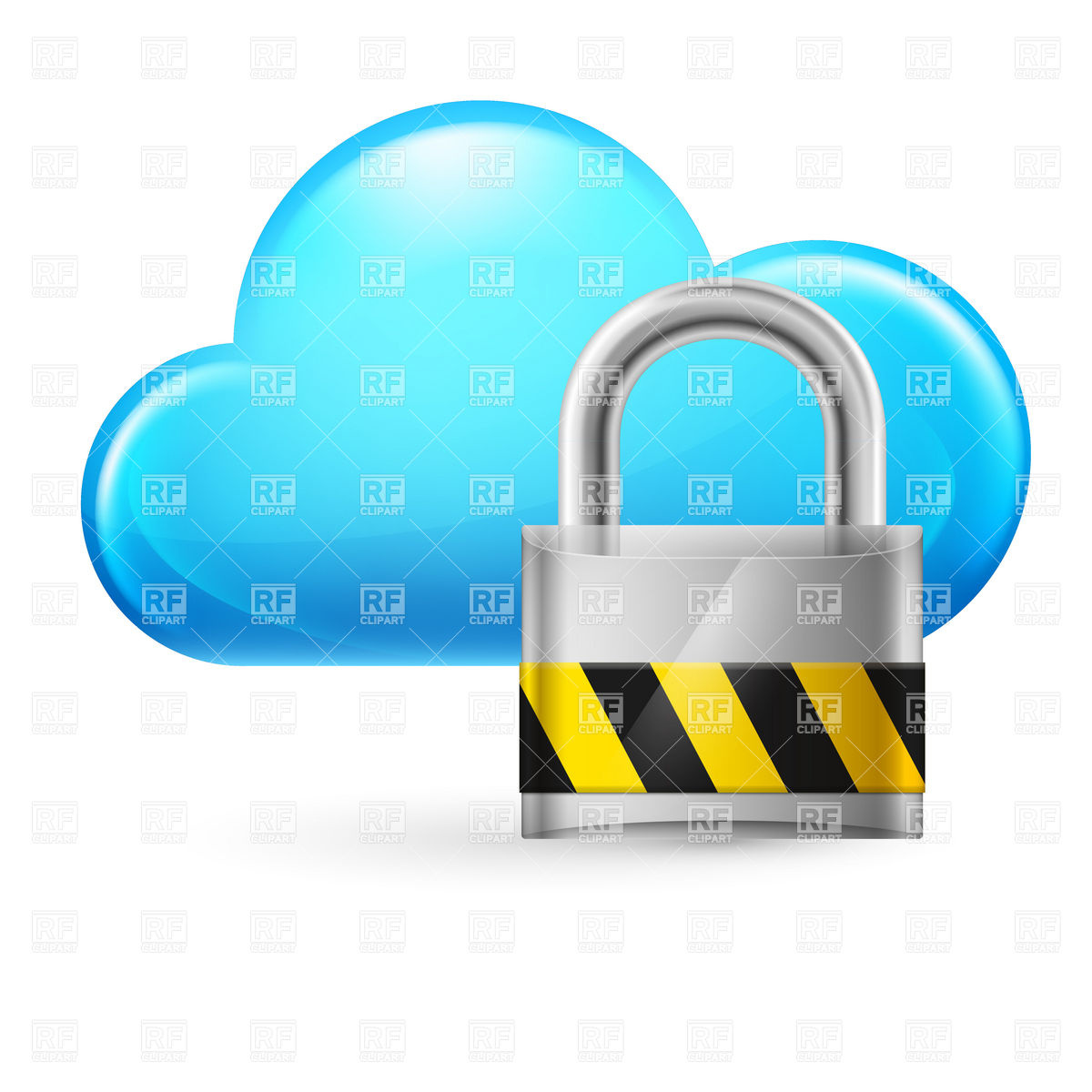 1200x1200 Cloud Computing Icon With Padlock Vector Image Of Technology