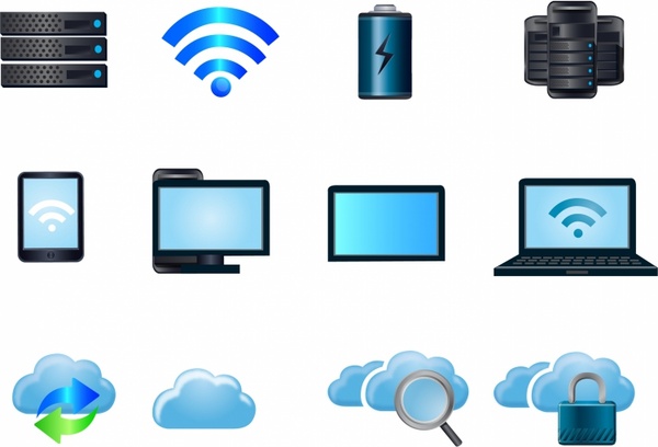 600x408 Cloud Computing Icons Free Vector In Adobe Illustrator