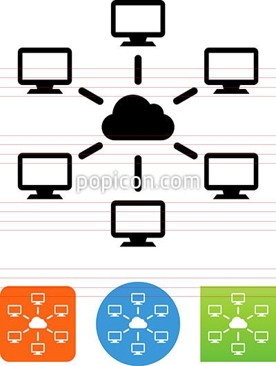 400x530 Computer Cloud Network Icon