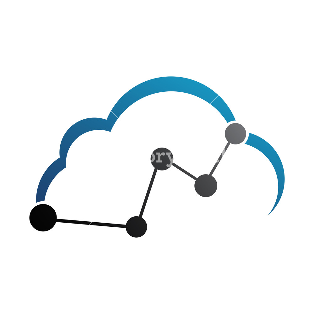 1000x1000 Thin Line Icon With Flat Design Element Of Cloud Computing