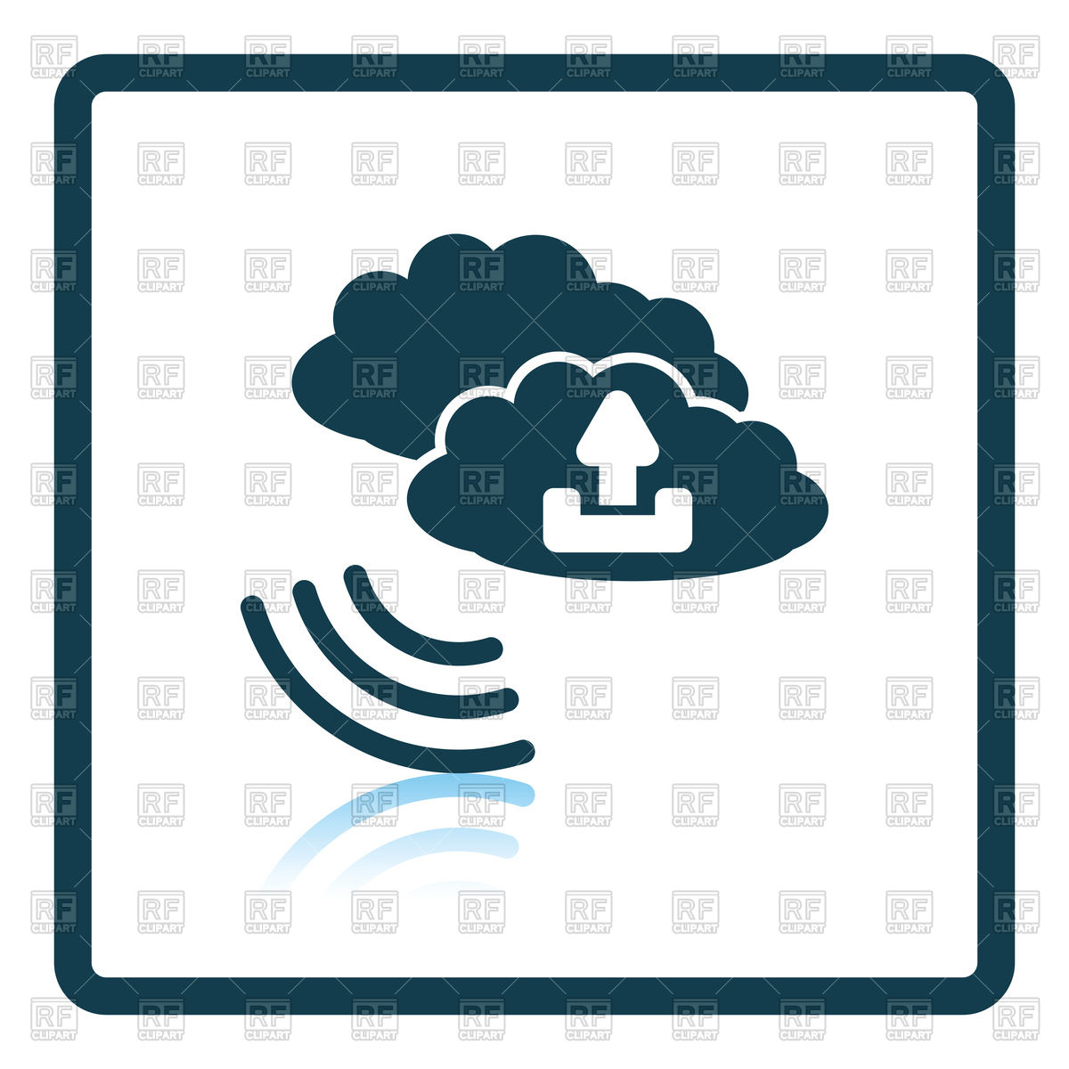 1200x1200 Shadow Reflection Design Of Cloud Upload Icon Vector Image