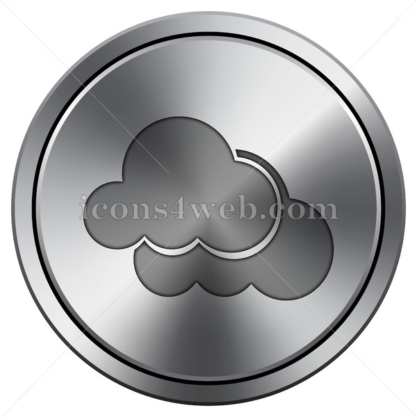 600x600 Clouds Icon Round Icon Imitating Metal