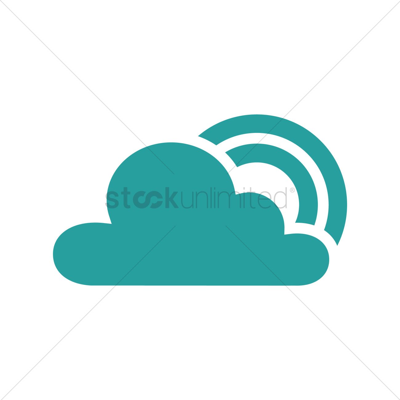 1300x1300 Rainbow With Clouds Icon Vector Image