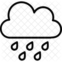 256x256 Rainy Clouds Icon Of Line Style