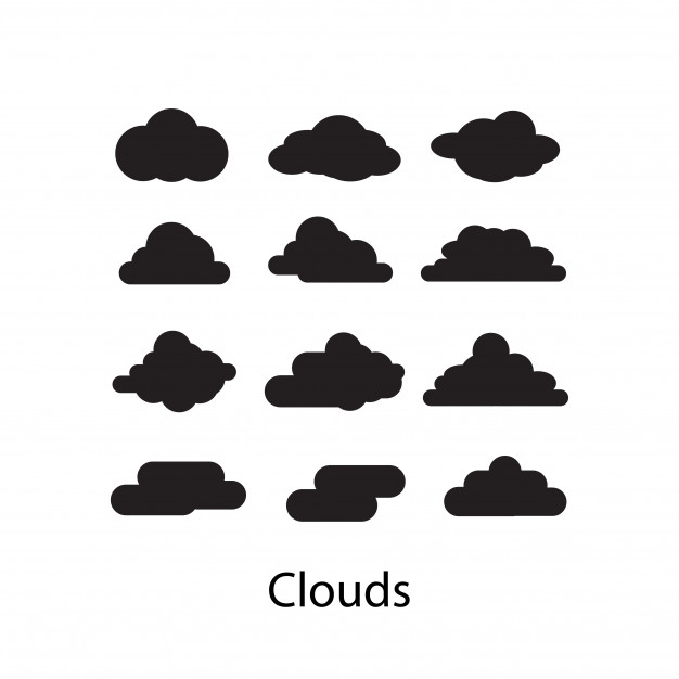 626x626 Set Of Clouds Icon On White Background Vector Premium Download