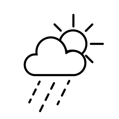 490x490 Sun And Rain Clouds Icon Vector