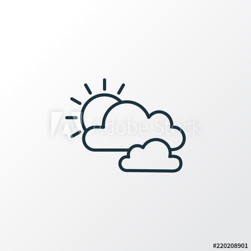 500x500 Cloudy Weather Icon Line Symbol Premium Quality Isolated Sunset