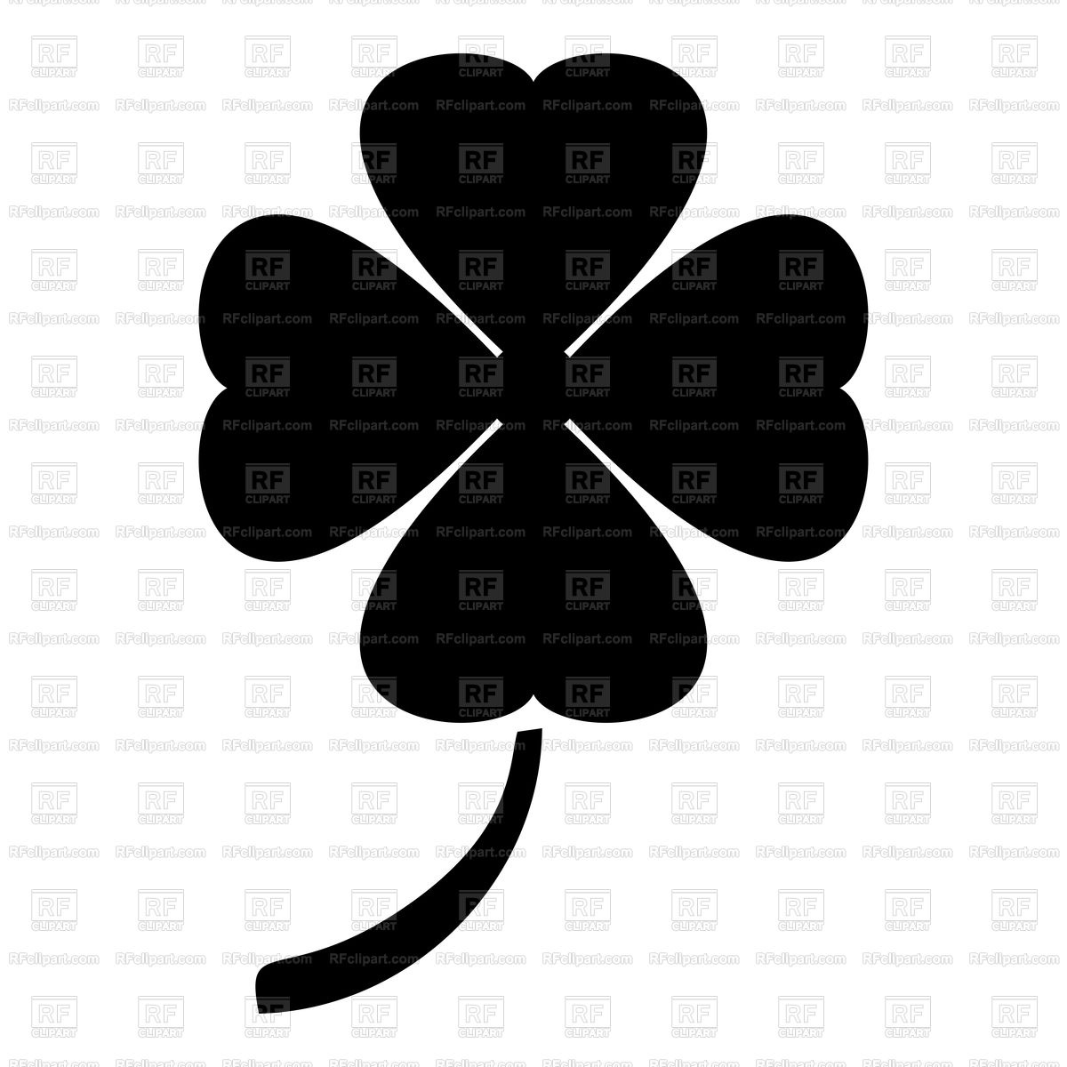 1200x1200 Clover Icon Black Color Vector Image Of Silhouettes, Outlines
