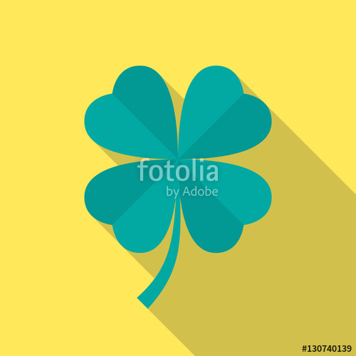 500x500 Four Leaf Clover Icon With Long Shadow Flat Design Style Clover