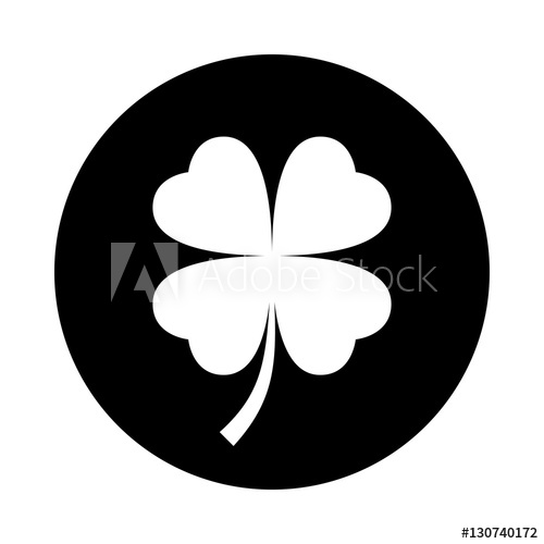 500x500 Four Leaf Clover Icon Black Icon Isolated On White Background