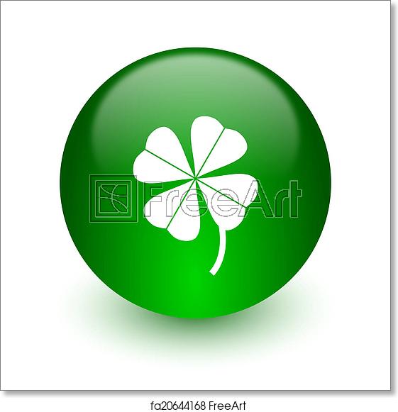 561x581 Free Art Print Of Four Leaf Clover Icon Green Glossy Web Icon