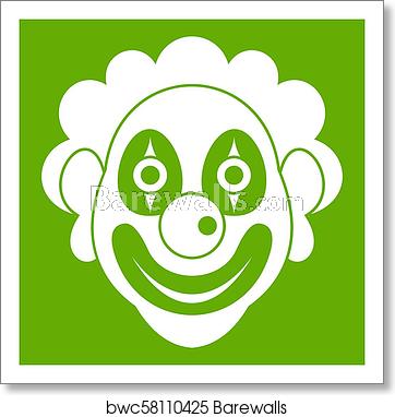 362x382 Clown Icon Green, Art Print Barewalls Posters Prints