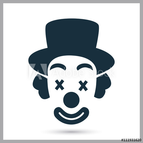 500x500 Clown Icon On The Background