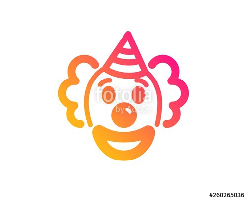 500x405 Clown Icon Amusement Park Funnyman Sign Classic Flat Style