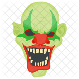 256x256 Creepy Clown Icon Of Flat Style