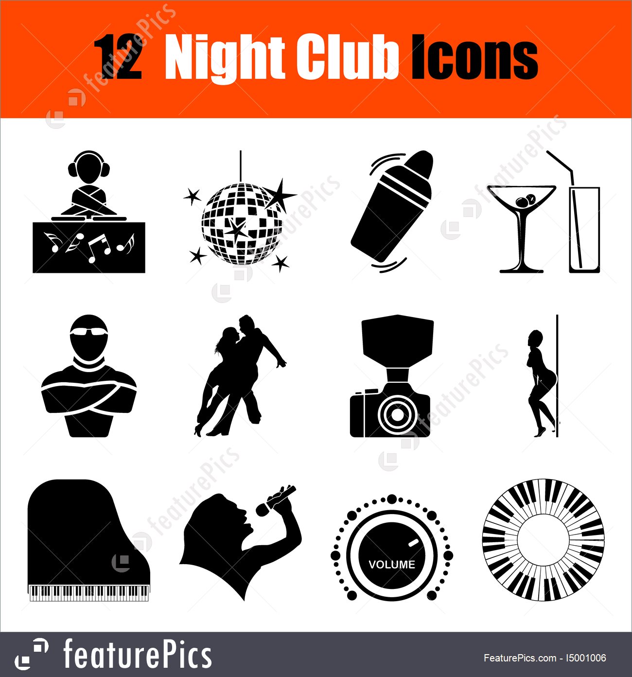 1300x1392 Set Of Night Club Icons Illustration
