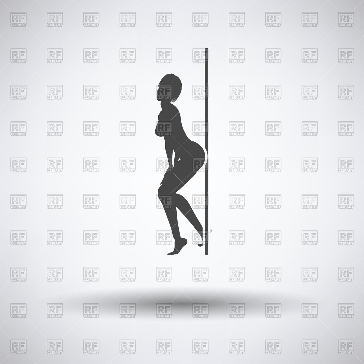 1200x1200 Stripper Night Club Icon On Gray Background Vector Image Of People