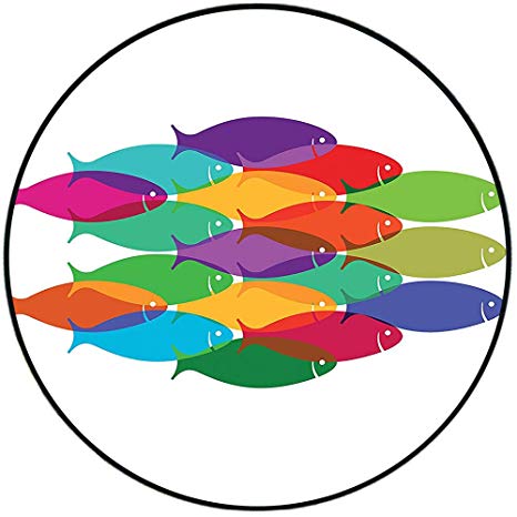 466x466 Short Plush Baby Crawling Mats Digital Nested Fish