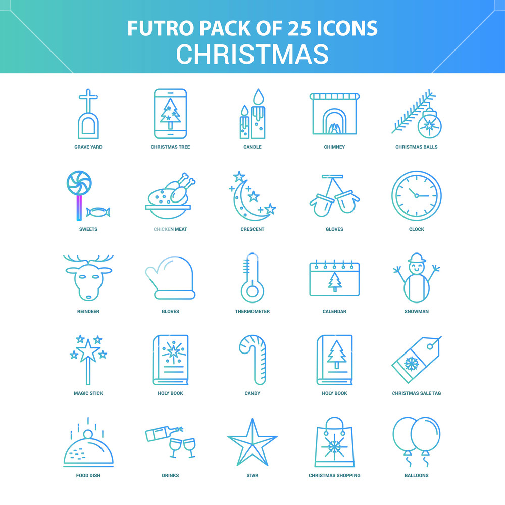1000x1000 Green And Blue Futuro Christmas Icon Pack Royalty Free Stock