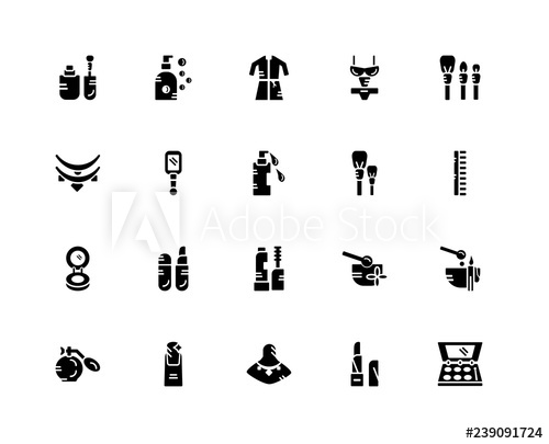 500x405 Set Of Icons Such As Make Up, Lipstick, Necklace, Nail, Perfume
