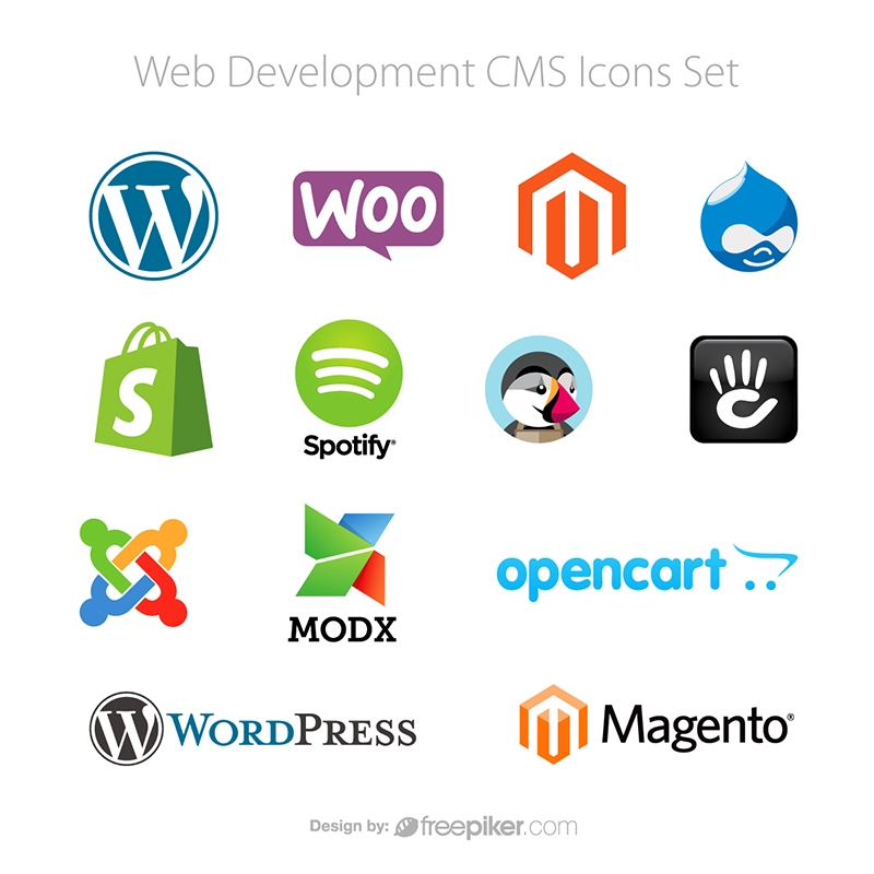 800x800 Freepiker Web Development Cms Icons Set