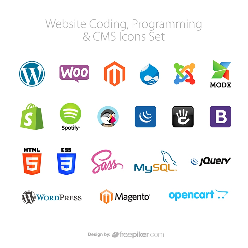 800x800 Freepiker Website Programming All Cms Vector Icons Set