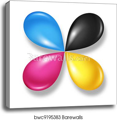 382x390 Cmyk Flower Icon, Canvas Print Barewalls Posters Prints