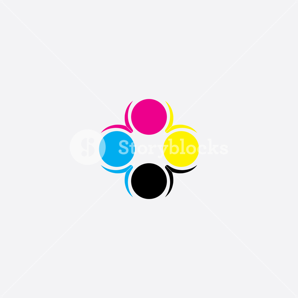 1000x1000 Print Mark Icon Logo Cmyk Symbol Design Royalty Free Stock Image