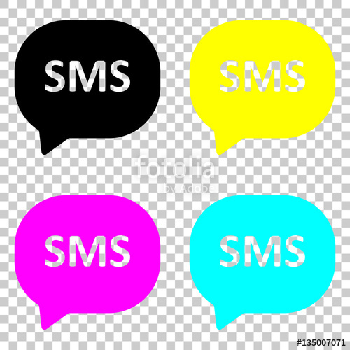500x500 Sms Icon Colored Set Of Cmyk Icons On Transparent Background