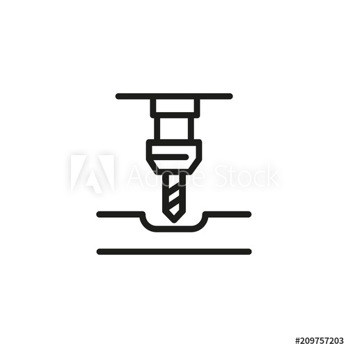 500x500 Milling Line Icon Machine, Cnc, Drilling, Belt Industry