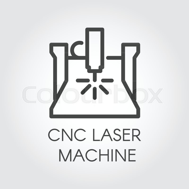 800x800 Cnc Laser Machine Line Icon Computer Stock Vector Colourbox