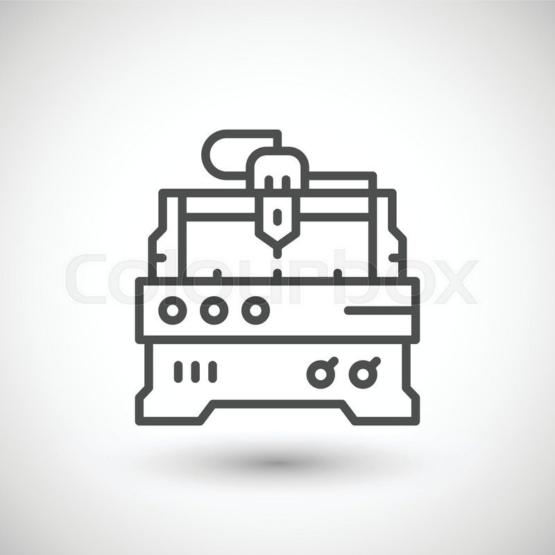 800x800 Cnc Milling Machine Line Icon Isolated Stock Vector Colourbox