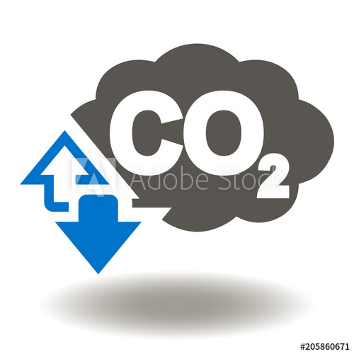 500x500 Icon Cloud Carbon Dioxide Emissions Arrows Up Down