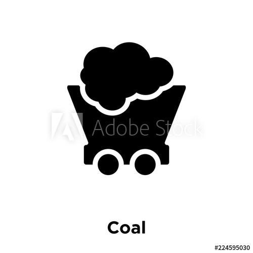 500x500 Coal Icon Vector Isolated On White Background, Logo Concept
