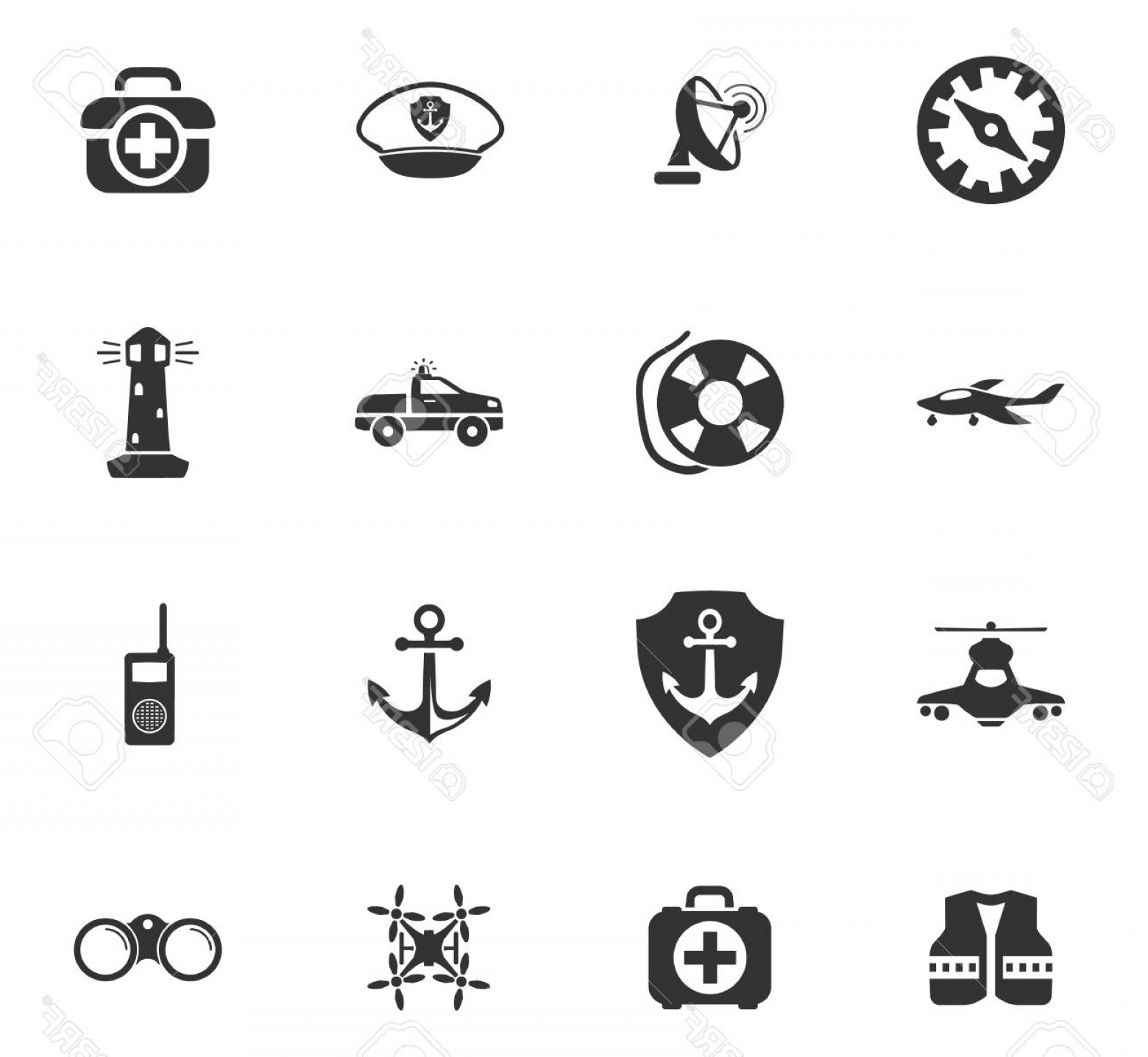 1560x1435 Photostock Vector Coast Guard Icon Set For Web Sites And User
