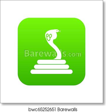 362x382 Cobra Icon Digital Green, Art Print Barewalls Posters Prints
