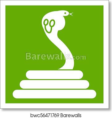 362x382 Cobra Icon Green, Art Print Barewalls Posters Prints