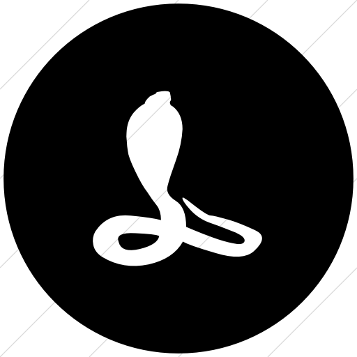 512x512 Iconsetc Flat Circle White On Black Animals King Cobra Icon