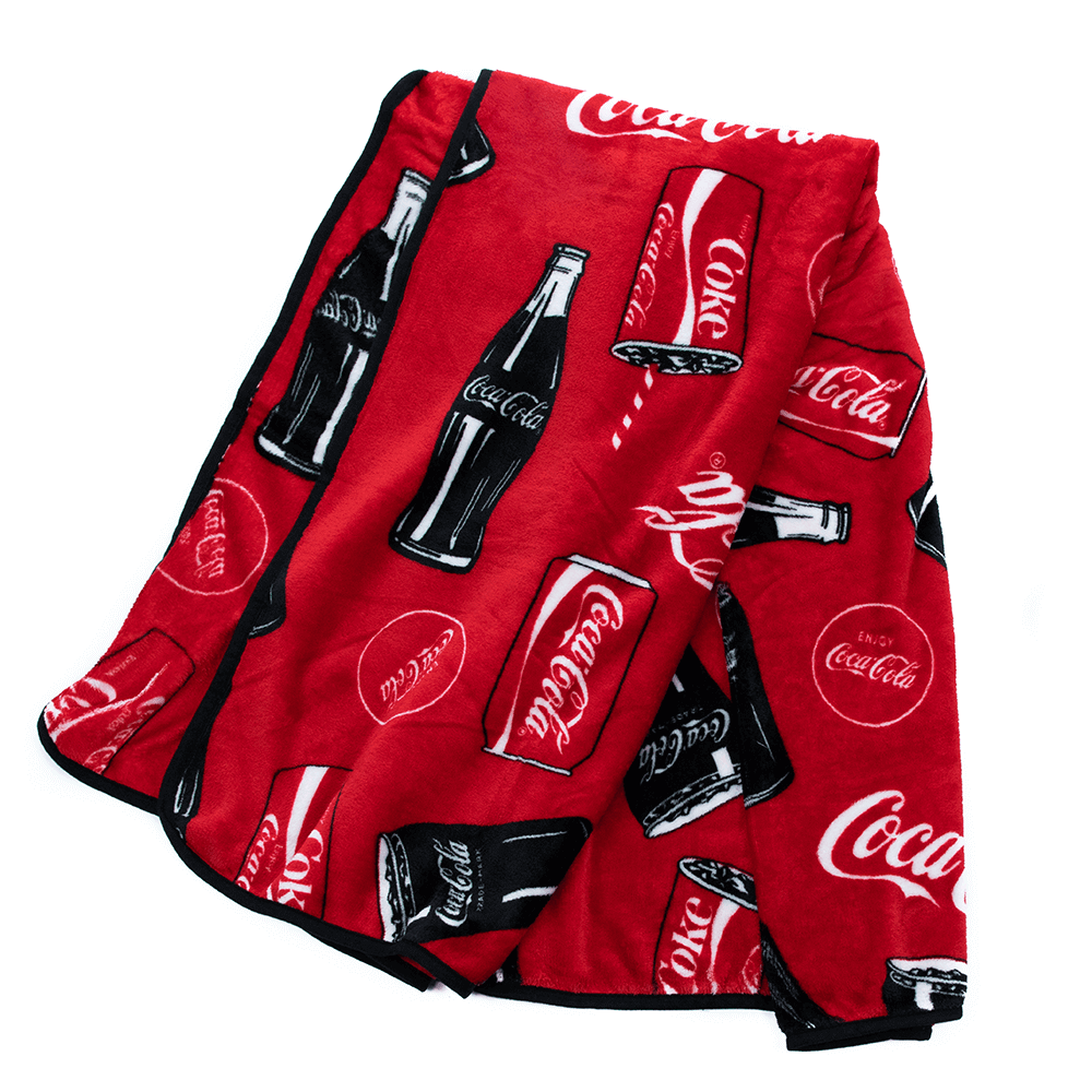1000x1000 Coca Cola Icons Red Plush Blanket Coke Store